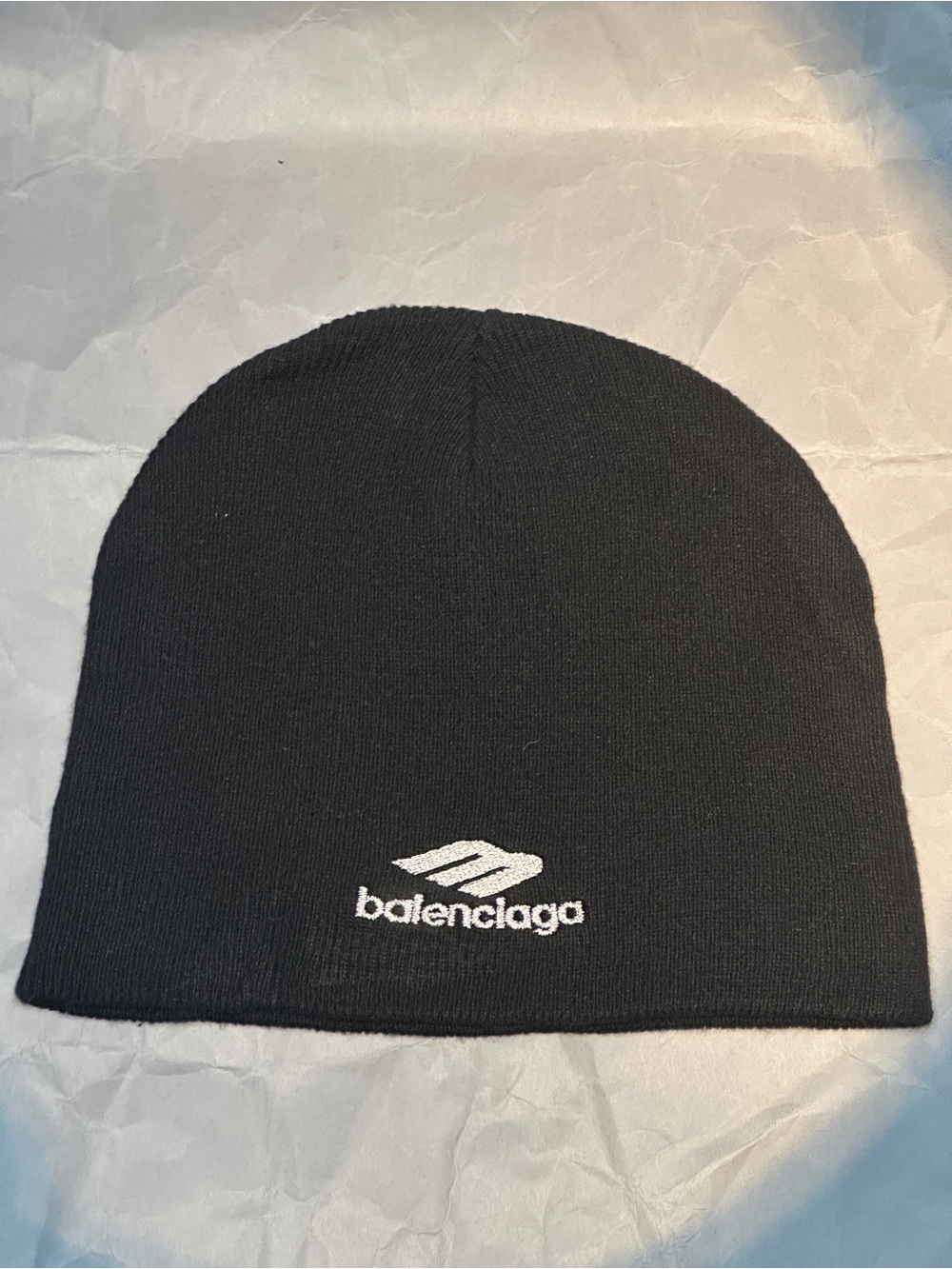 Balenciaga Black Beanie with White Logo
